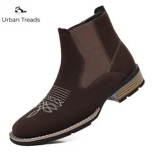 tabi shoes, embroidered Chelsea men's boots - uniqueEuropean and American style, comfortable black men'sshoes, cowboy boots men Footwear Flat Rubber RetroDesign frye boots tabi shoes Men's Ultra Western Boot slipon ankle boot cinturon Women