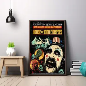 (No Frame) House of 1000 Corpses Canvas Poster Universal Horror Nights, Vintage Movie