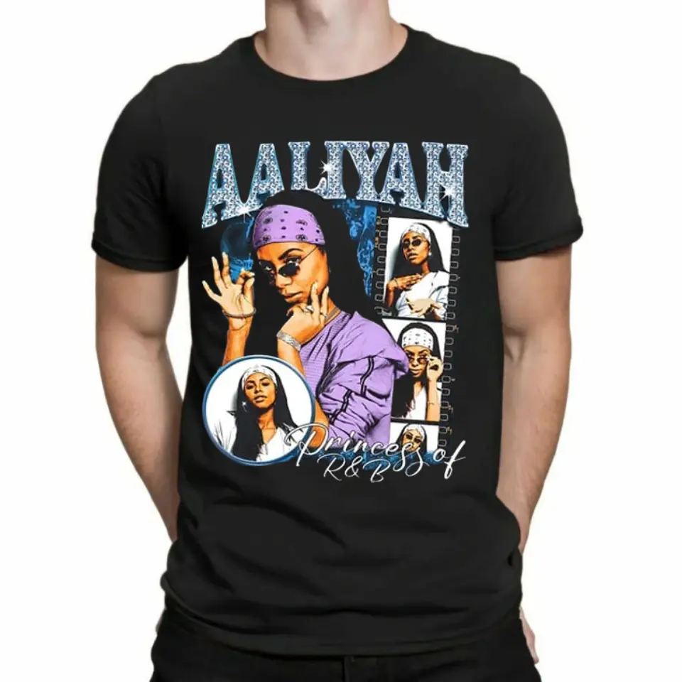 [SALE OFF 60%] Vintage 90s Princess of R&B Graphic Tee Retro Hip Hop Style Faded Black Cotton Unisex T-Shirt Top