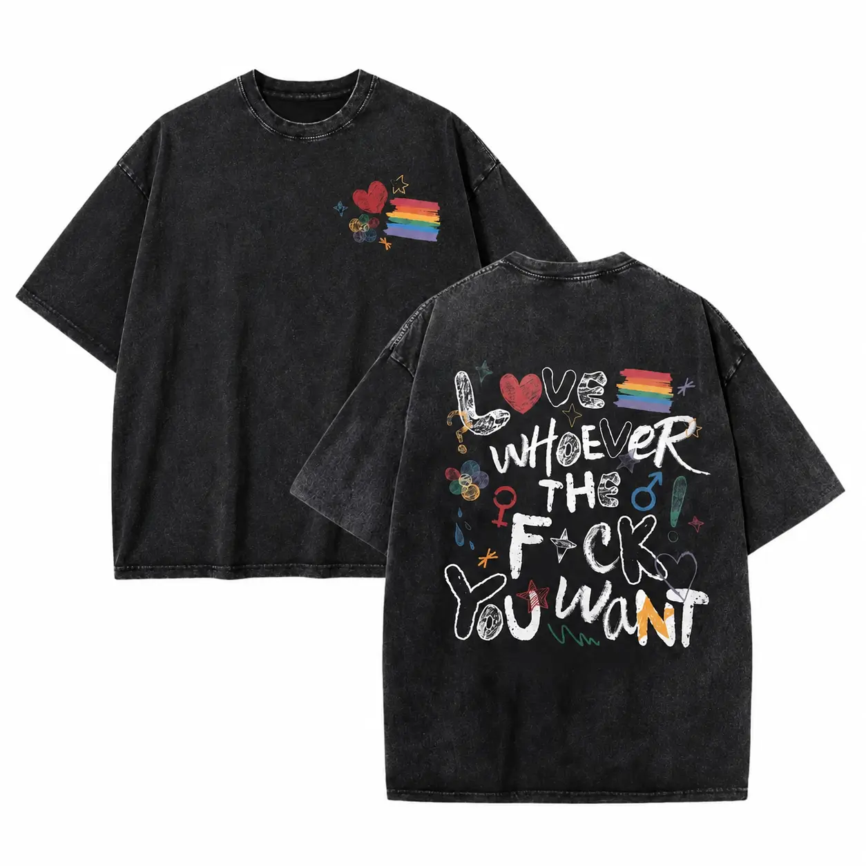 LGBTQ Love Pride Month Vintage Washed Shirt for Women and Men, Love Whoever You Want T Shirt, LGBT Support Unisex Tee, Soft Material,Human Rights, Gay Pride Tee for Casual Wear, LGBT Gift For Friend