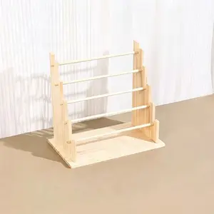 3/5 Layer Desktop Stacking Paper Organizer, Durable Wood Craft Storage Box, Jewelry Display Stand, Home Office School Supplies Holder