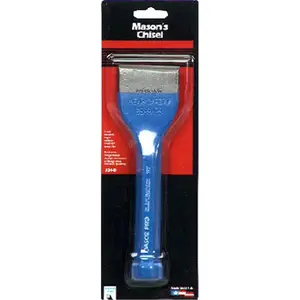 212 MAIN Masons Chisel 334-0, 2.25in x 7.50in Blade, High Carbon Steel Construction Tool, Carded, for Masonry Cement Cutting