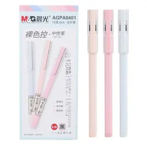 M&G Full Needle Tube Carbon Signature Pen AGPA0401 0.35mm Black Ink 140mm Body Plastic Shell Office Stationery Retractable Fine Point Gel Pen