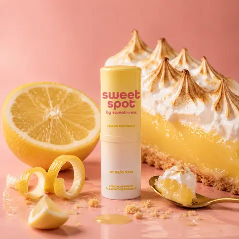 NEW Lemon Meringue Flavored Solid Fragrance by Sweet Spot- Gourmand, Alcohol Free, Solid Wax Based Fragrance, Citrus and Bakery Scent with Vanilla and Pie Crust Aroma and Flavor, Portable and Mess Free, Travel Friendly Perfume, Gourmand Perfume