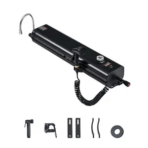 summervibes VEVOR Roof Rack Water Tank, 4 Gal, Multi-Dispensing Outdoor Tank with 2 Splash-Guard Panels T-slot, High-Capacity Aluminum Tank with Pressurization Port, Fit for Trunks, Roll Bars, Crossbars