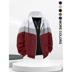 American Casual Sporty Hooded Jacket, Stylish Men's Outerwear, Comfortable and Trendy Design, Perfect for Daily Wear