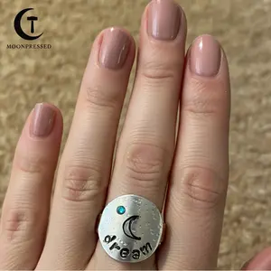 The Moon & Aqua Crystal "Dream" Ring