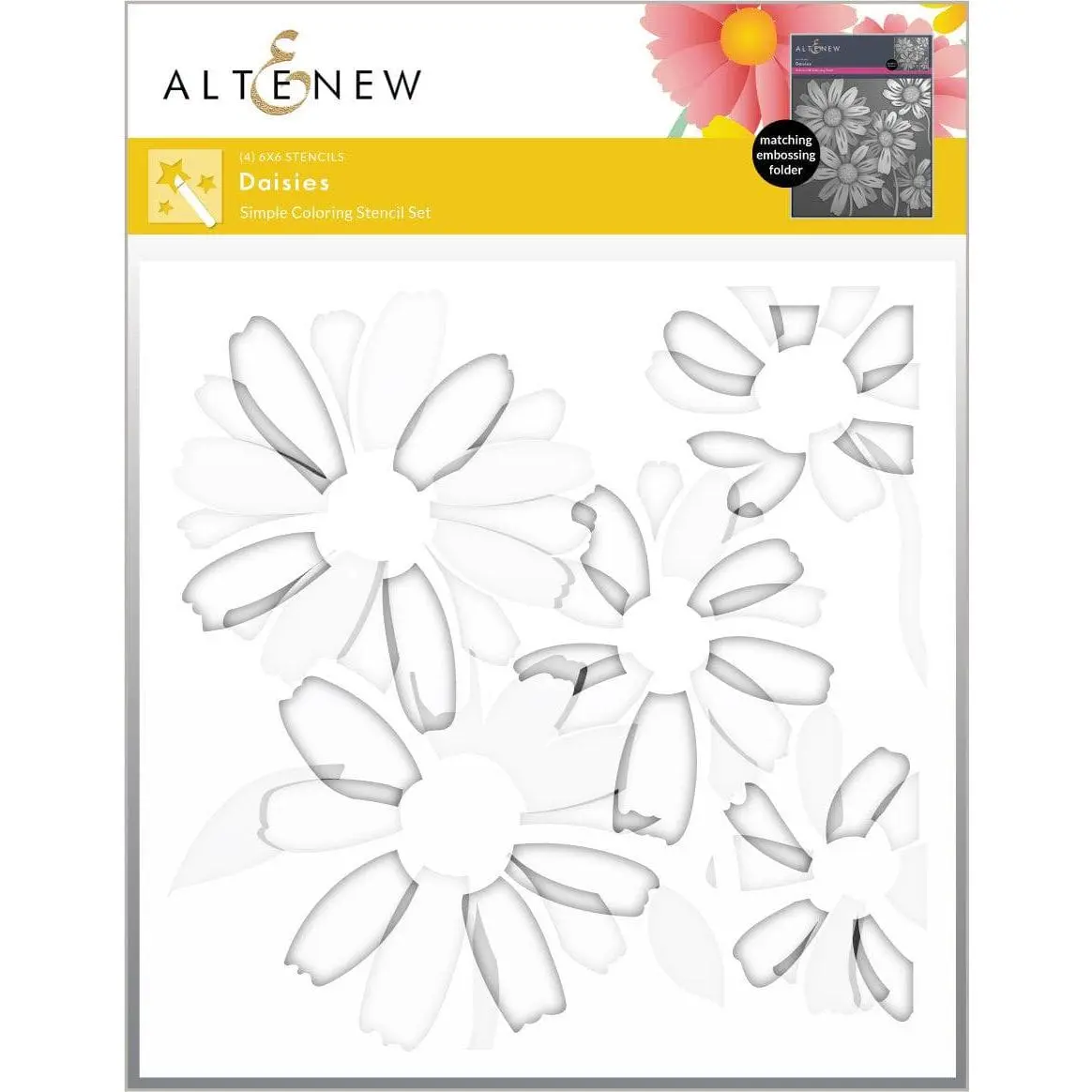 Daisies Simple Coloring Stencil Set (4 in 1)