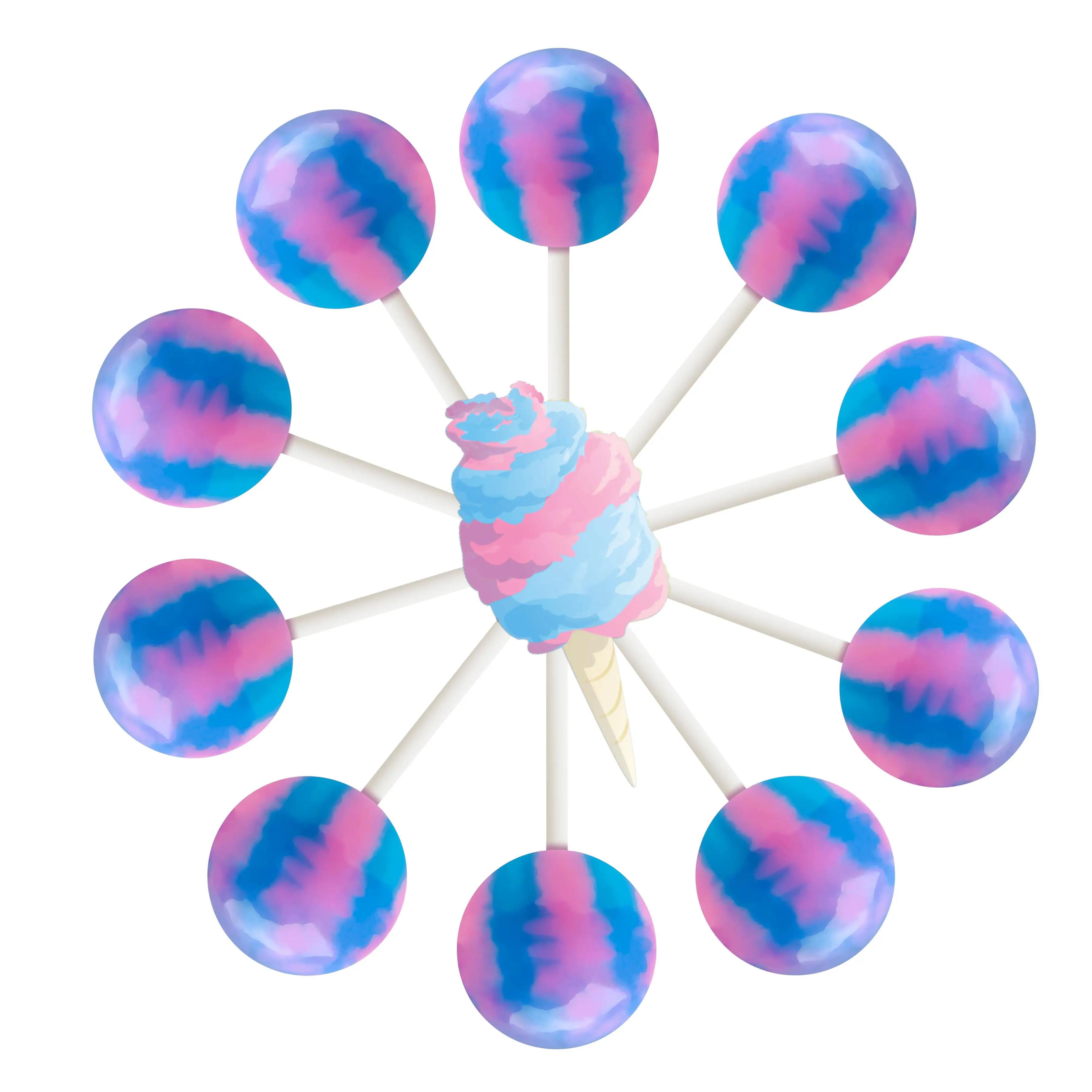 10ct. Cotton Candy Lollipop Bag 10ct. Cotton Candy Lollipop Bag