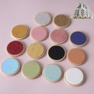 Wooden Touch Panel Toy with Storage Bag, 14pcs/set Montessori Sensory Toy, Tactile Classification Color Cognition Memory Training Kids Toy