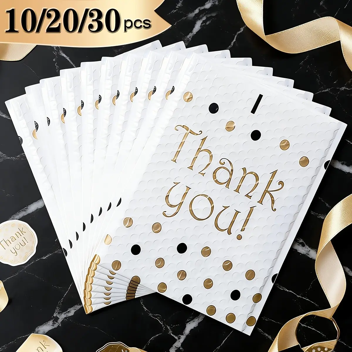 10/20/30 Pack Bubble Mail 9x11", Polyethylene, Self-Sealing Adhesive Waterproof Bag Padded Envelopes, Ideal for Jewelry & Cosmetics Shipping