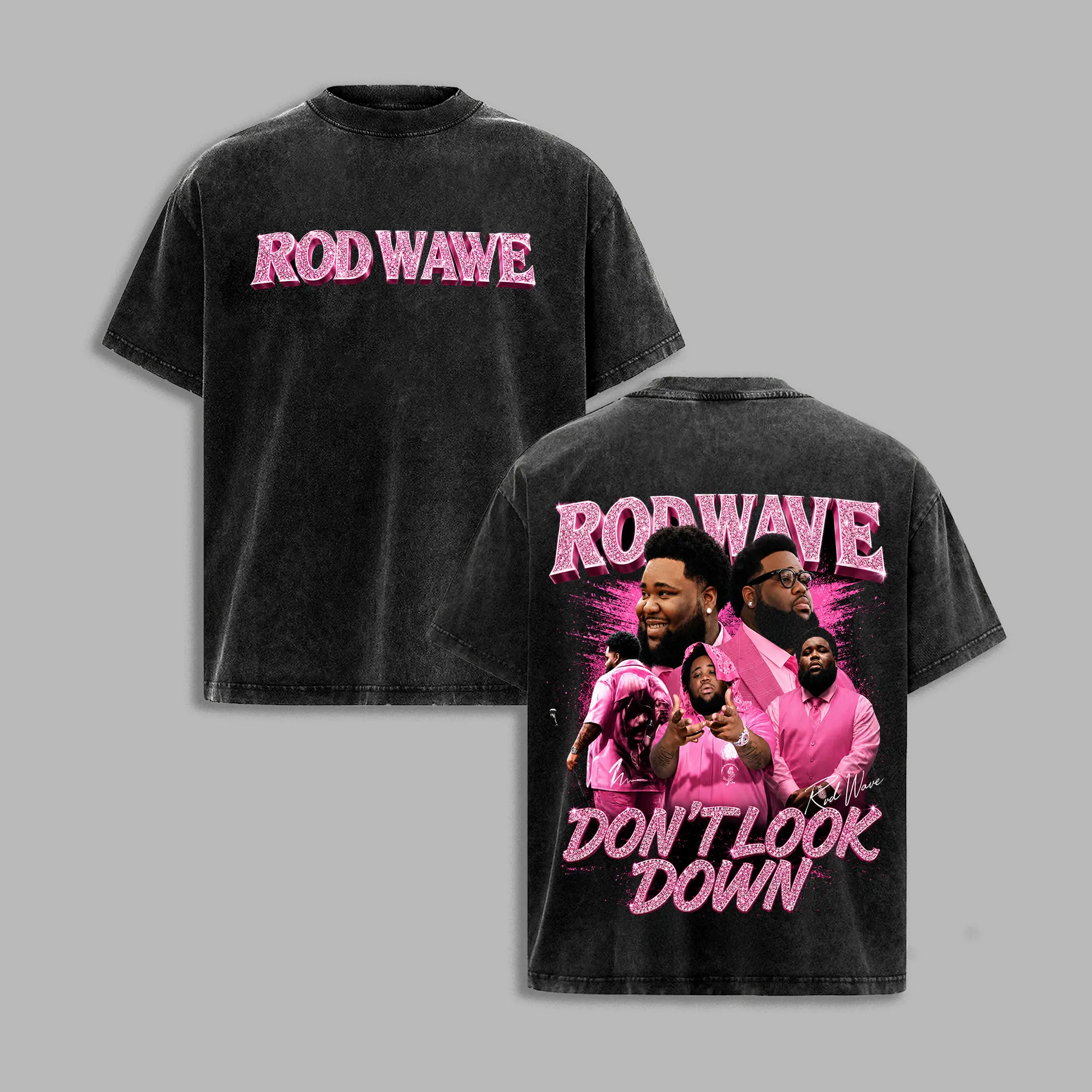 Rod Wave Don't Look Down Tour Vintage Wash T-Shirt, Two Sided Rap Concert Tee, Hip Hop Graphic Oversized Shirt, Music Fan Gift, Oversized Music Fan Gift, RodWave, DontLookDown, RodWaveTour, HipHop, RapMusic, HipHopCulture, RetroTee