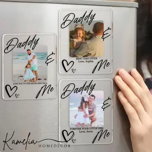 Custom Photo Daddy & Me Acrylic Magnet, Father's Day Gift, Personalized Keepsake