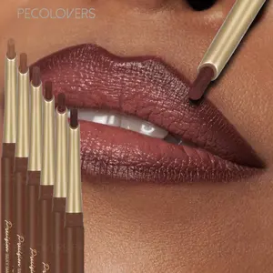 6pcs/set Waterproof & Sweat-Proof Lip Liner Pen, Matte Finish, Lip Line, Non-Stick Cup, Tinted Lip Liner