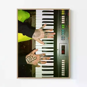 [NO FRAME]Mac Miller Piano Hands Poster – Retro Music Wall Art for Studio Decor