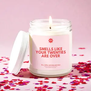 8 oz Candle | Smells Like Your Twenties Are Over | Funny Gift Idea For Him Her | Birthday Present