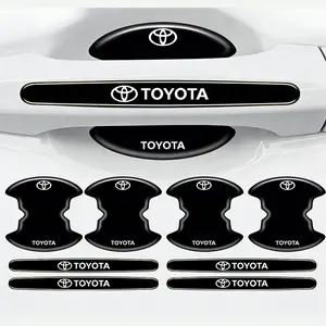 8-piece set for Toyota vehicles: door handle bowl bumper protection stickers, scratch-resistant; automotive accessories/decals; universal car/truck door handle bowl protector—bumper protection strip decals/stickers.