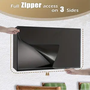 Outdoor TV Cover, Full Zipper Design, Multi-Functional Durable TV Protector, Thickened, All Seasons Use, Only Covers, Weatherproof, TV Dust Cover