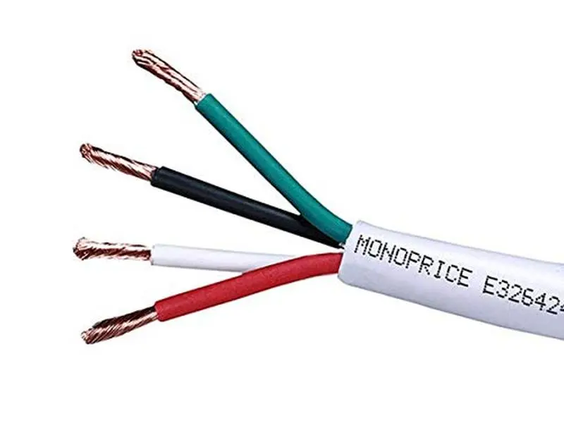 Monoprice 4037 100ft 12AWG CL2 Rated 4-Conductor Loud Speaker Cable For In-Wall Installation