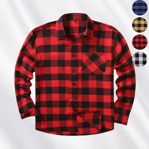 Men's Stylish Casual Modern Long Sleeve Plaid Shirt - Comfortable Fit & Breathable Fabric | All-Season Versatile for Daily Wear & Casual Outfits