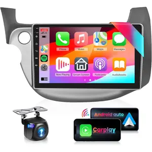 RIMOODY 10.1" Android Car Stereo for Honda Fit 2008-2013 with CarPlay Android Auto GPS WiFi MirrorLink 5.0 Bluetooth FM/RDS 2G+64G Backup Camera