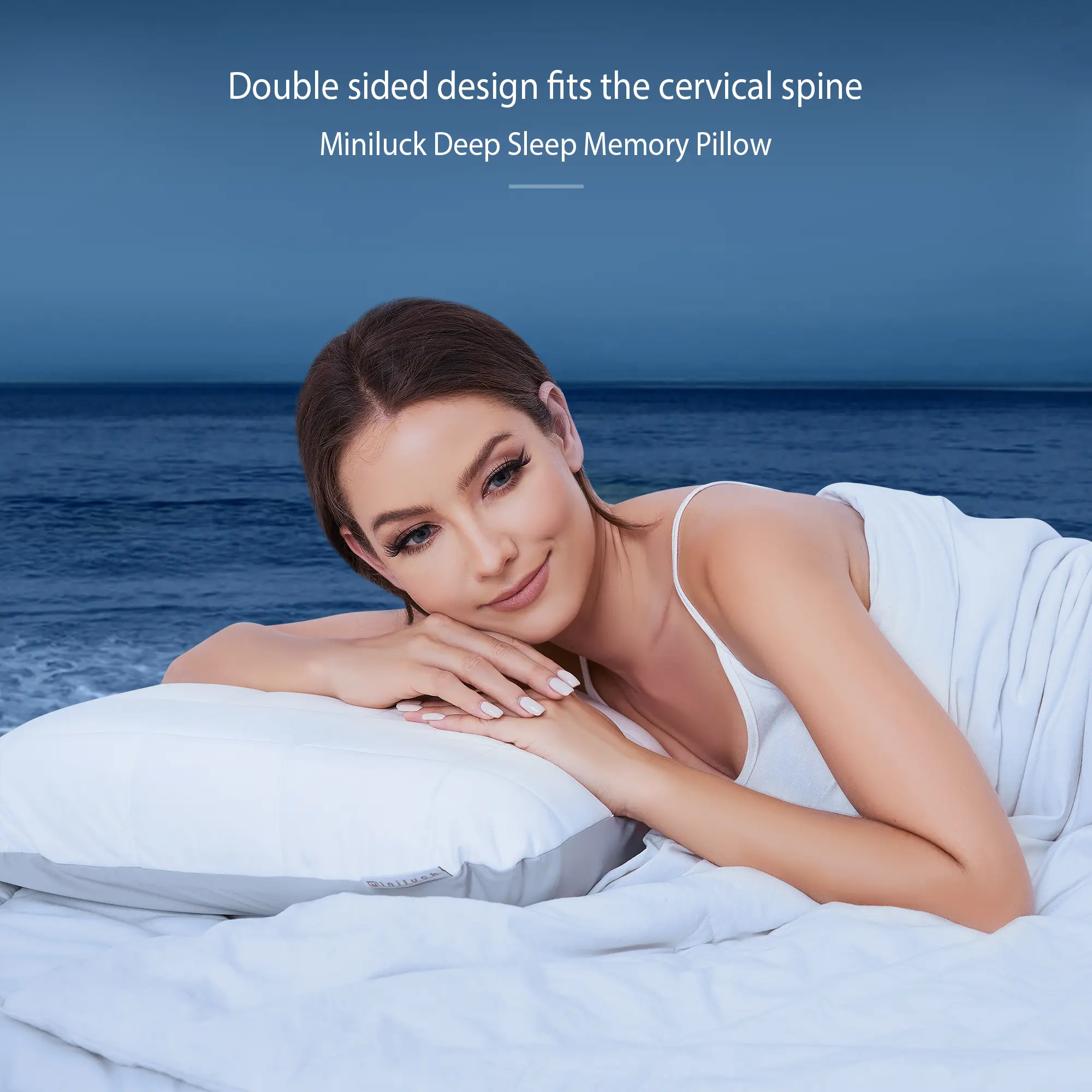Miniluck Space Memory Cotton Pillow with Zero Pressure Slow Rebound, Protecting Cervical Neck, Enlarged Pillow Face, Side Sleeping Pillow