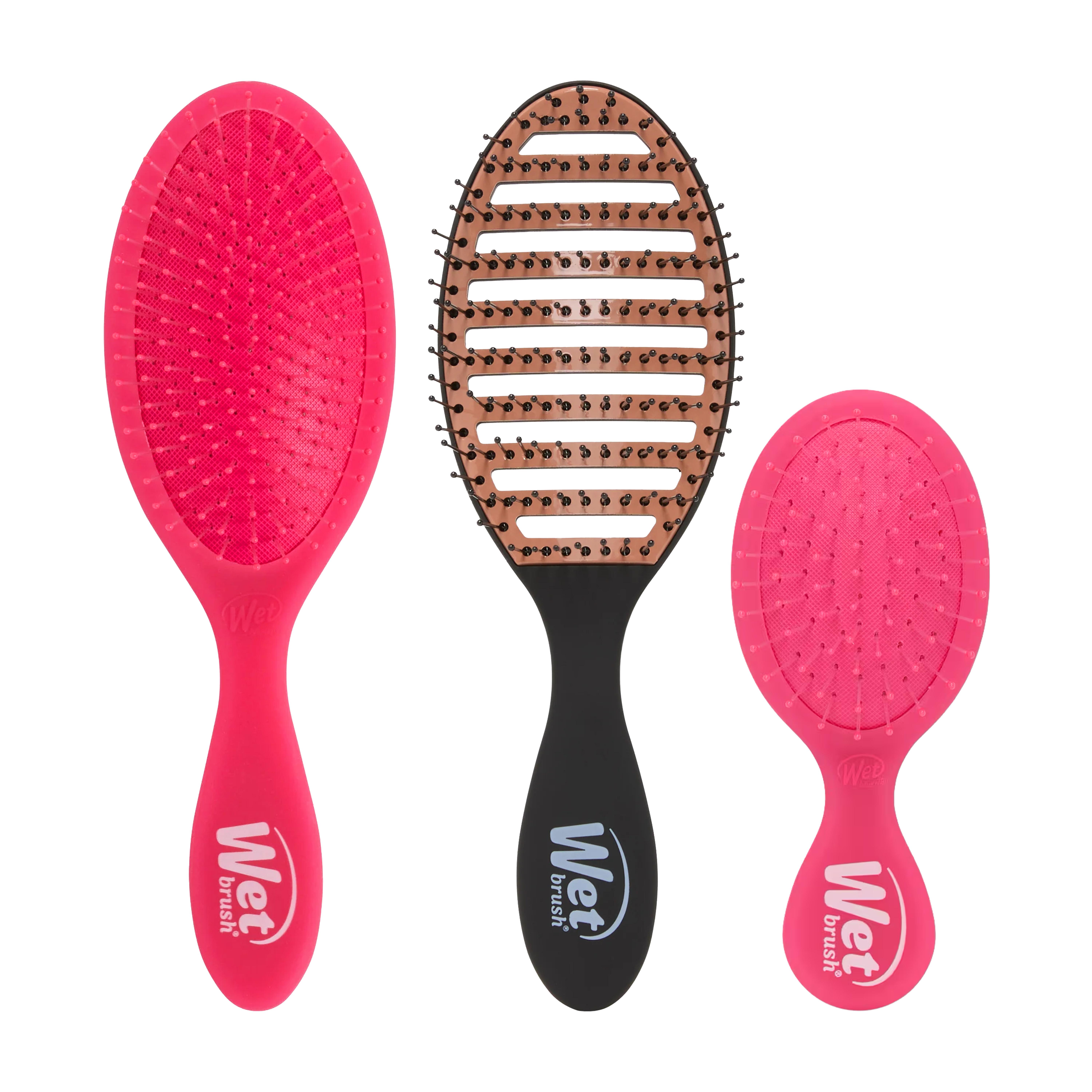 Wet Brush Detangler & Style Trio – Original Detangler, Ceramic Speed Dry & Mini Travel Brush Set for Wet or Dry Hair & Blow Drying Wet Brush Detangler & Style Trio – Original Detangler, Ceramic Speed Dry & Mini Travel Brush Set for Wet or Dry Hair & Blow Drying