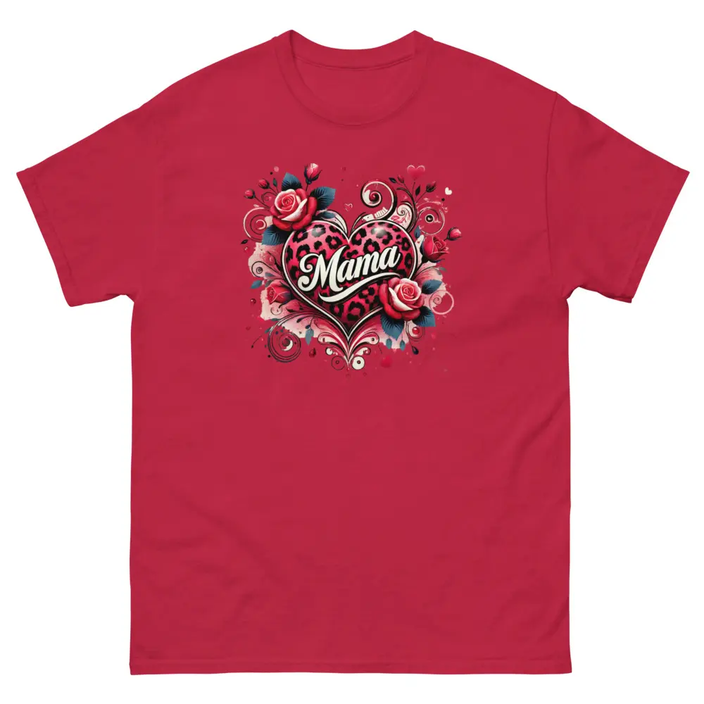 Cheetah Mama Heart Valentine T-Shirt