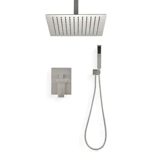 Hdmw Ceiling Mounted Shower System Combo Set with Handheld and 10"Shower head
