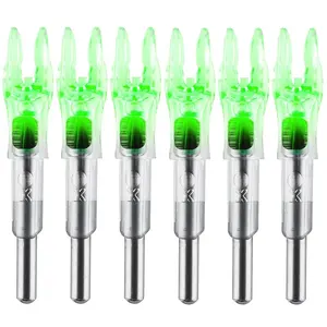 6PCS X Lighted Nocks for Arrows with .204 .233 .244 .246 Inside Diameter with H, S, GT Bushings High-Visibility LED Arrow Nocks, ON/Off Switch Included