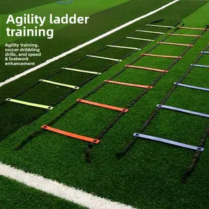 Football Training Equipment Taekwondo Agility Ladder Step Basketball Training Ladder Speed Step Jump Grid Ladder Soft Ladder Rope Ladder plastic bag