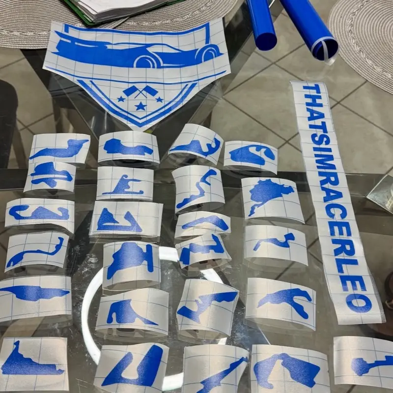 Track Decals for Cars or Racing Sim Rigs - Customizable and Durable