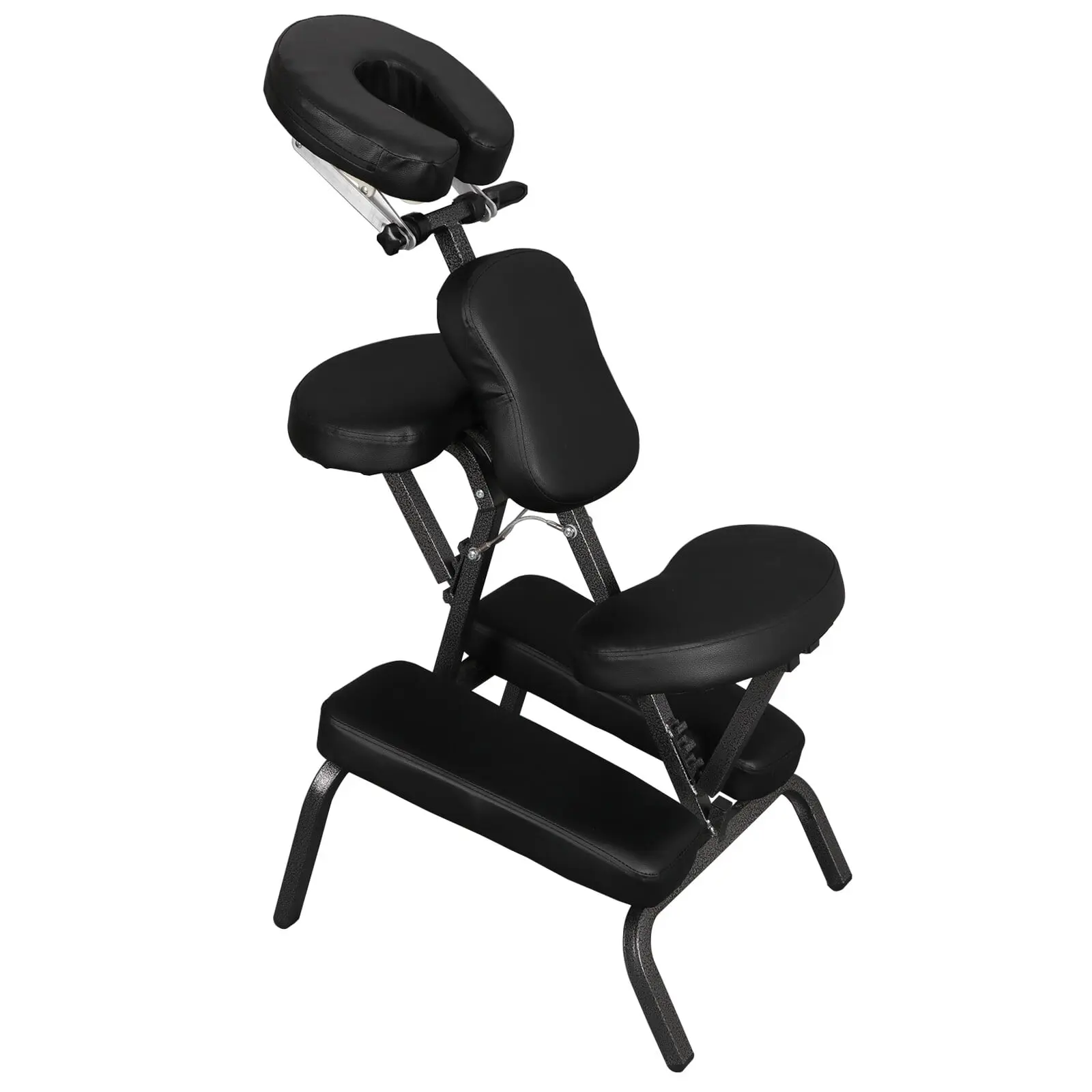 Zeny Black Modern Foam Barber Salon Massage Chair - Adjustable, Foldable, Lightweight, Durable PU Leather Portable Chair with Space-Saving Carrying Case for Tattoo Use, Barber Salon Chair
