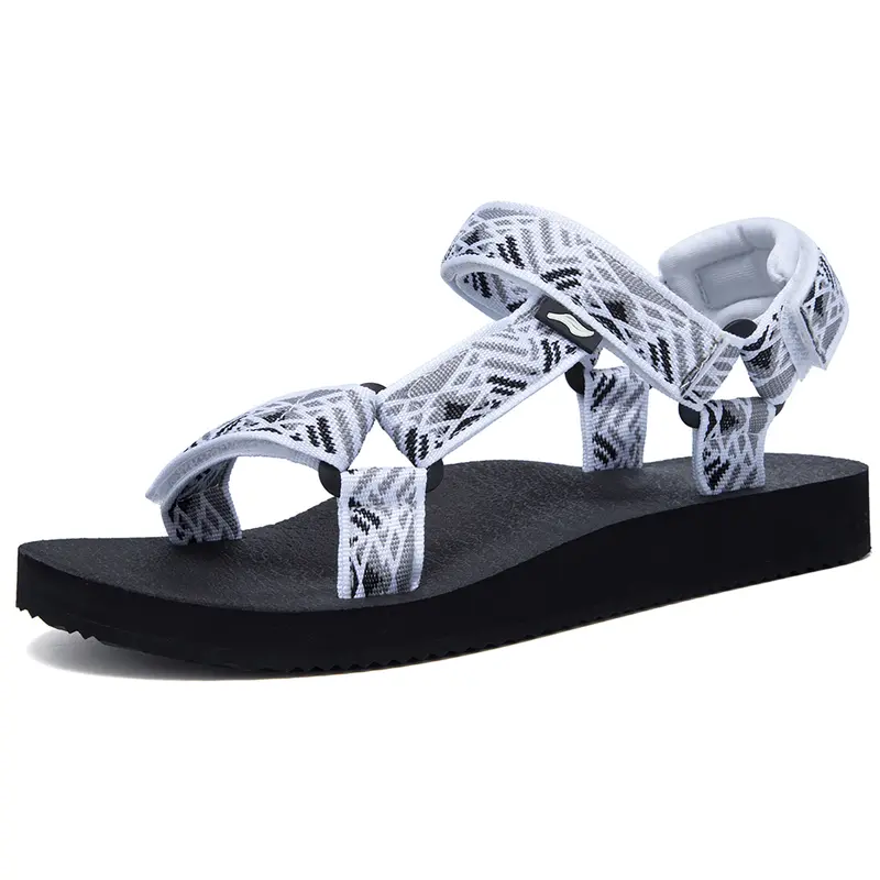 Women's Strapy Synthetic Hiking Sandals - Non-Slip, Hook & Loop Quick On/Off Straps, Arch Support, Lightweight Water-Ready Outdoor Footwear with Yoga Mat Insole, Casual Non Slip Slides