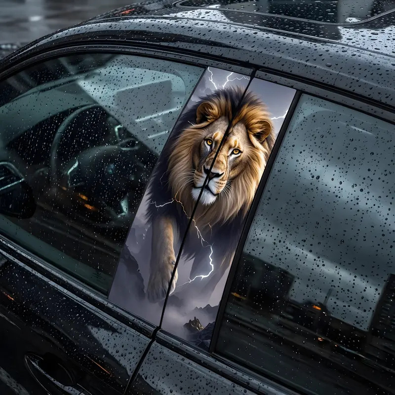 Male Lion Car B-pillar Sticker Vinyl Personalized Creative Waterproof Window Decoration Car Door Trim Sticker Truck Funny Decals