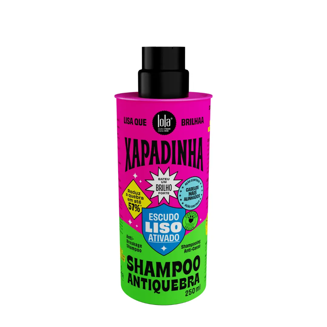 Lola From Rio Xapadinha Anti-Breakage Shampoo for Straight or Straightened Hair, Thermal protecton, Fiber Alignment, Shine, Frizz Reduction 8.45 Fl Oz