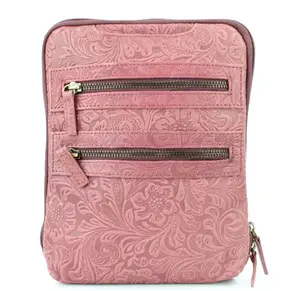 Rectangle CC floral embossed Crossbody Bag