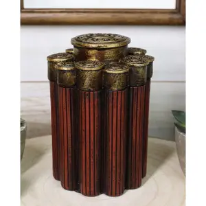Rustic Western Shotgun 12 Gauge Bullet Shells Decorative Container Box With Lid