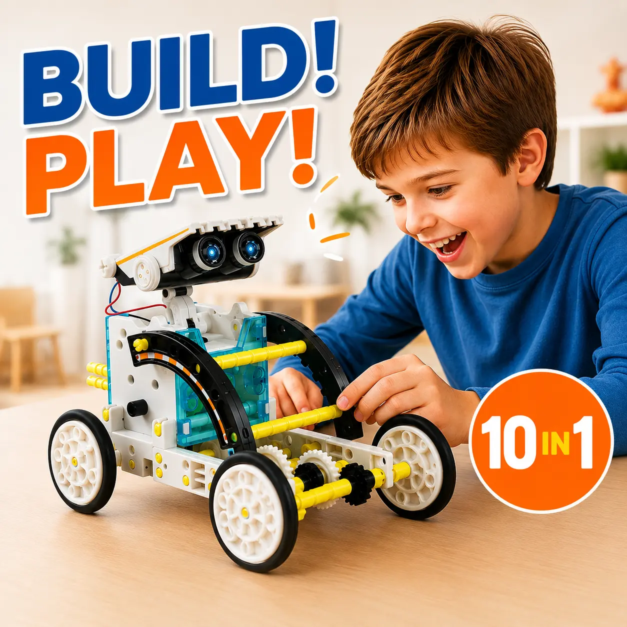 12-in-1 STEM Solar Powered Robot Kit Toyset, 12+ Robot Models Educational Building Science Experiment Set with 190pcs & Detailed Instructions, STEM Learning Christmas Gift for Indoor Outdoor Play