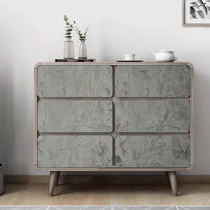 Vinyl Waterproof Self-Adhesive Wallpaper, Vintage Cement, PVC Material, Easy Installation for Home Decor & Renovation Use