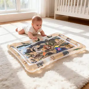Baby Room Water Pad, Inflatable Baby Water Mat, PVC Summer Air Conditioning Floor Mat, Kids Indoor Square Water Pad, Summer Ice Pad