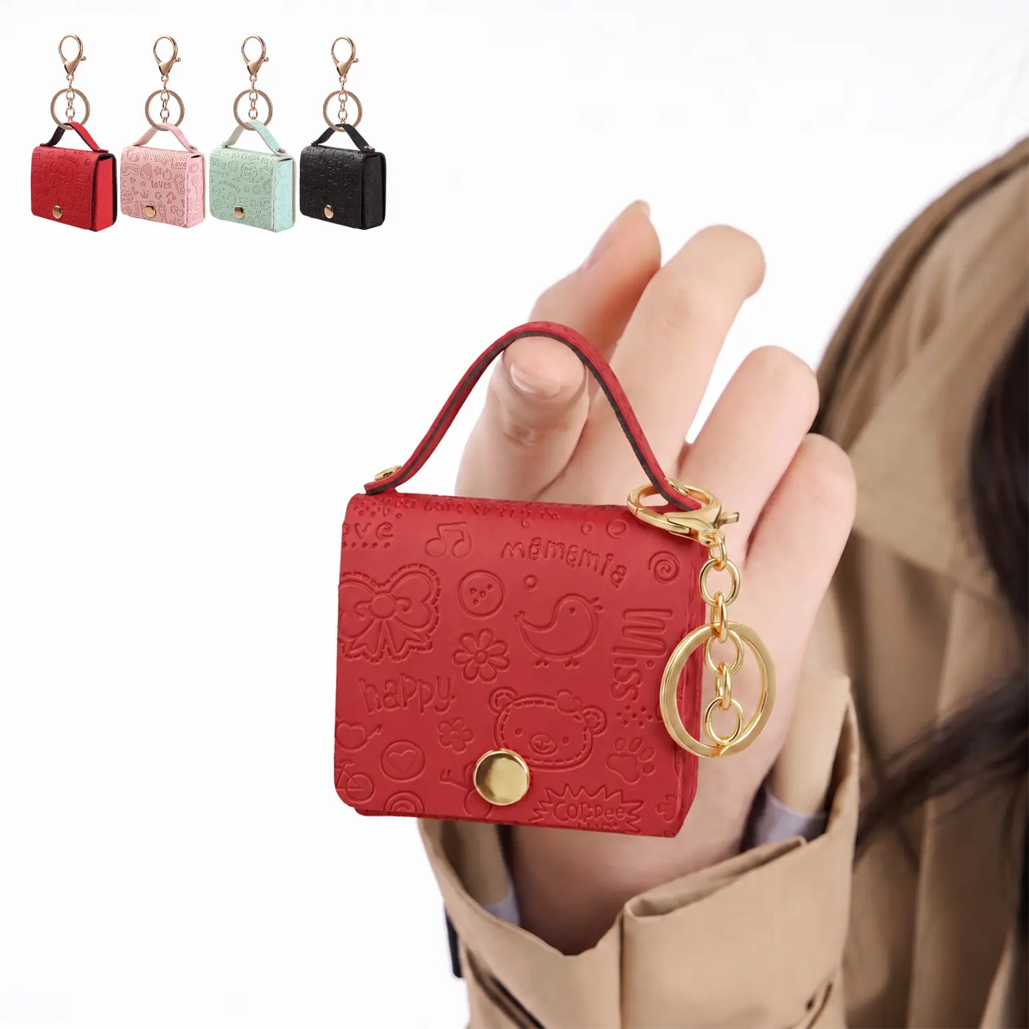 Mini Backpack KeyChain for Women Bag Charm for Earbuds Cute Practical Keychain Coin Pouch for Earbuds with twist-lock Closure Chiristmas Small Gifts Chic Mini Purse Charm Accessory