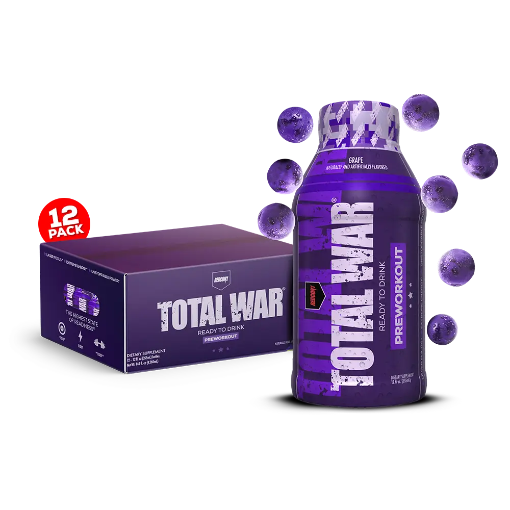 REDCON1 Total War Ready to Drink Pre Workout - Endurance Boosting, Keto Friendly RTD Formula - Amino Acid + Citrulline Malate Pre Workout Drink for Me