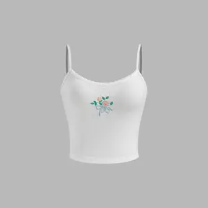 Cider [size 0-26] Scoop Neckline Floral Embroidery Crop Cami Top SwimWeek
