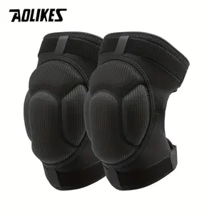 1 Pair of AOLIKES Knee Pads with Straps, Anti-Slip & Fall-Resistant, Sponge Padding for Volleyball, Football, Dance & Skating - Durable Nylon Material, Open Back Design for Enhanced Support