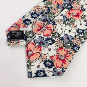 Men's Cotton Floral Tie 2.56 Inch Printed Thin Tie