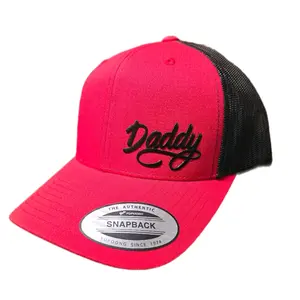 Daddy Hat - Snapback or Flexfit on Black Leatherette Patch