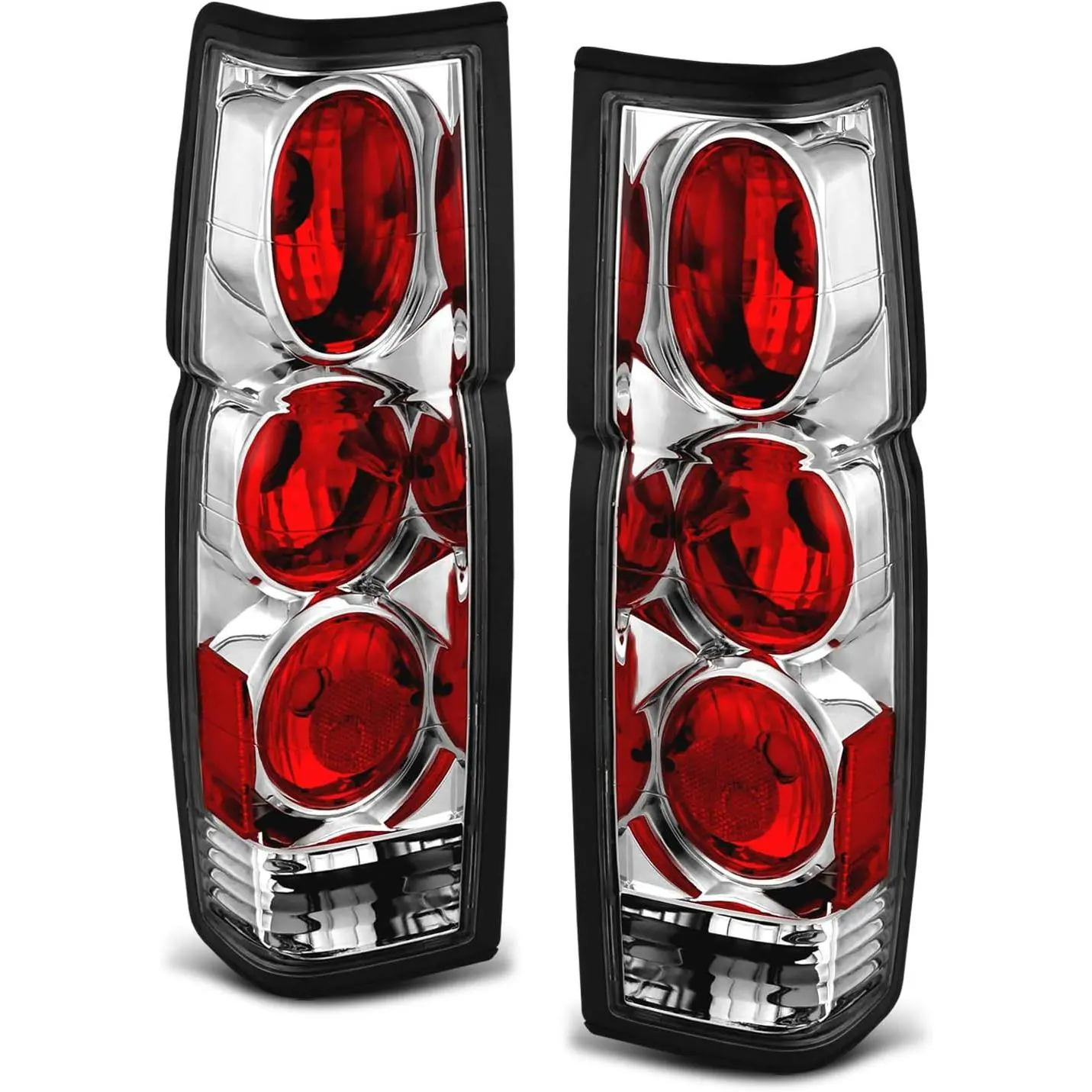 AmeriLite Chrome Replacement Brake Tail Lights Set For Hardbody D21 - Passenger and Driver Side