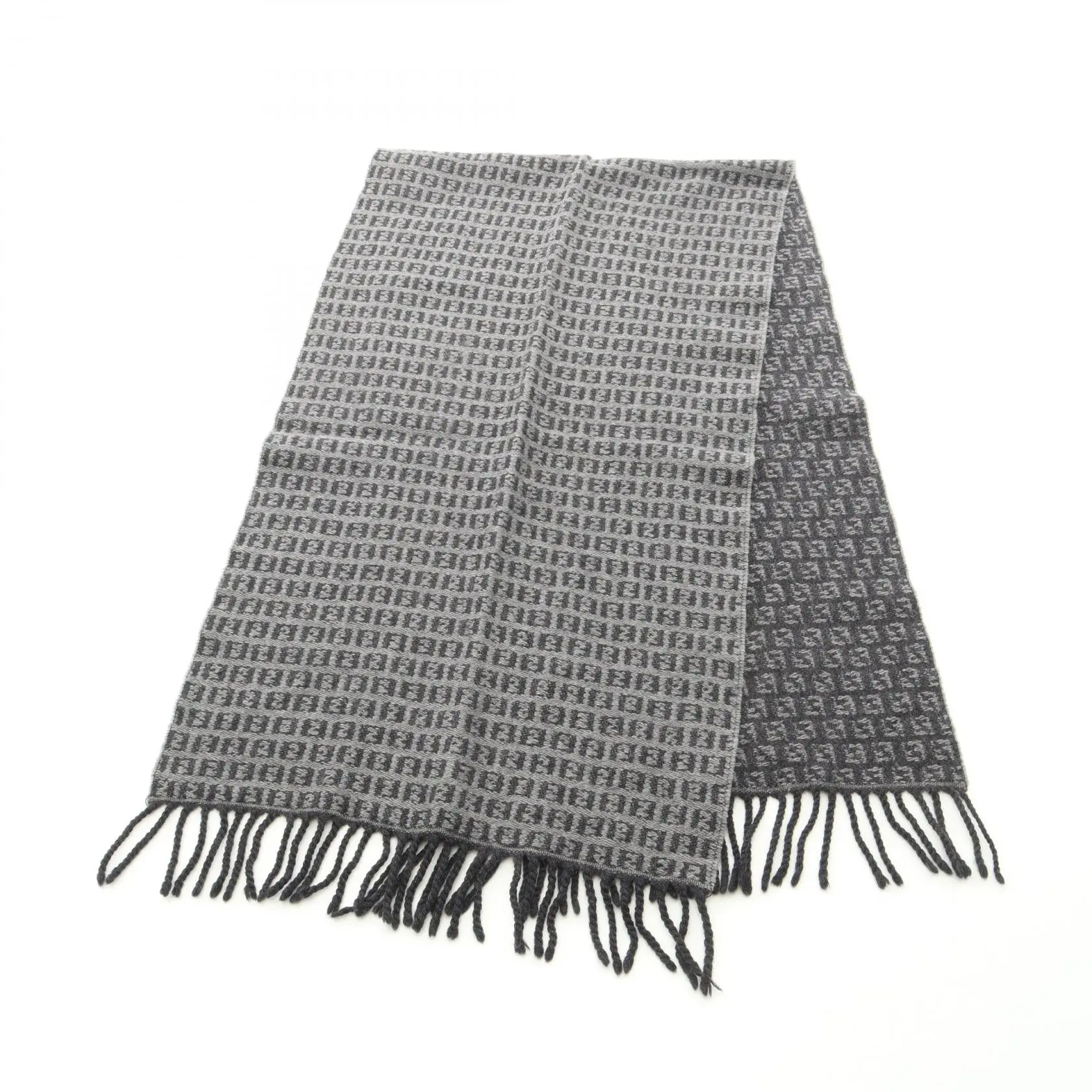 Pre-owned FENDI Wool Small Leather Goods Zucchino Scarf