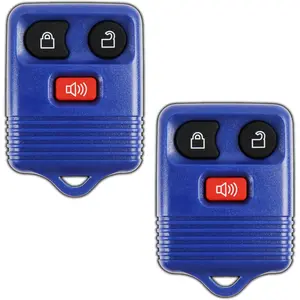 New Upgrade Key Fob Replacement for 1998 1999 2000 2001 2002 2003 2004 2005 2006 2007 2008 2009 2010 2011 2012 2013 2014 2015 2016 Ford Lincoln Mazda Mercury Remote, 3-Button Navy Blue - 2 Pack